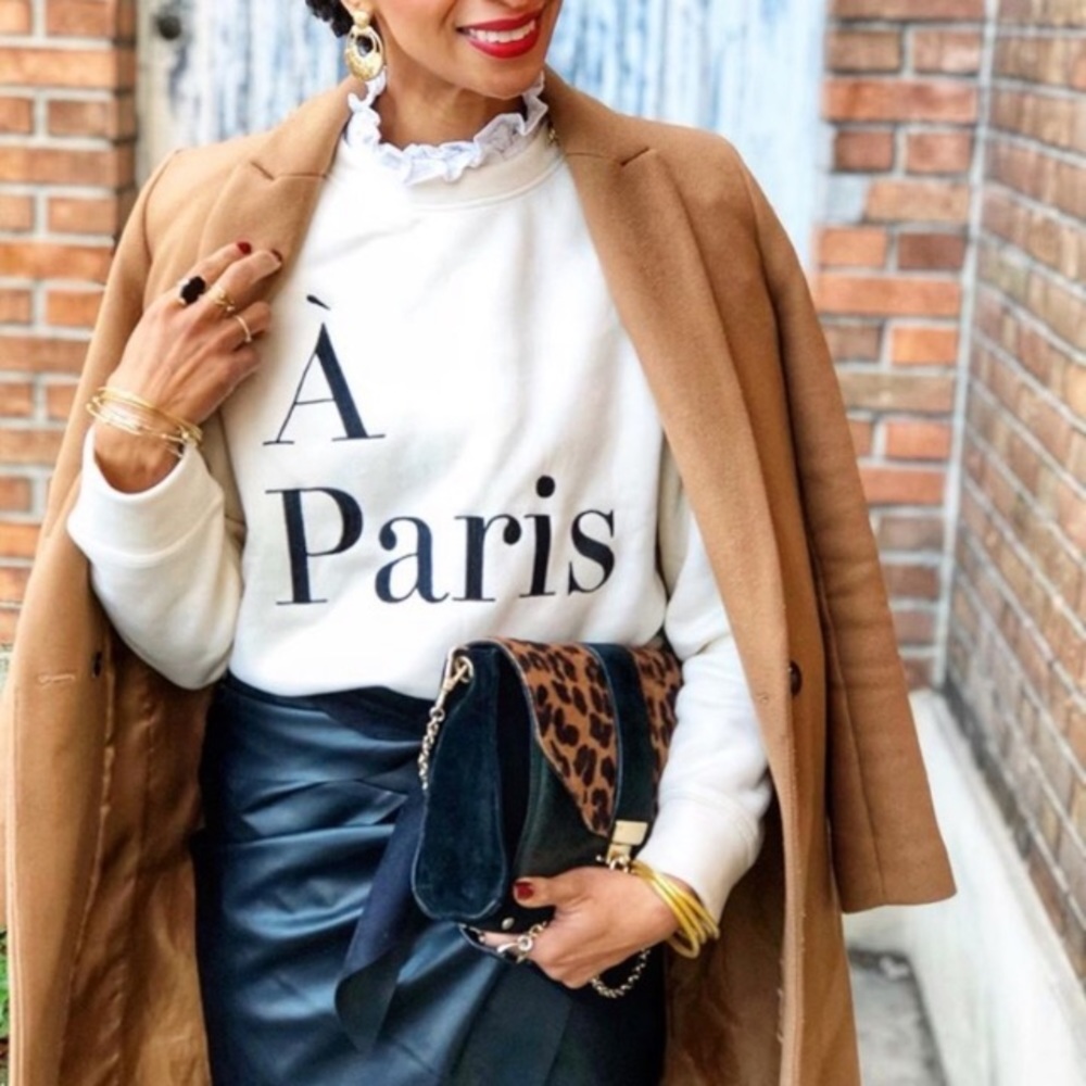 NWT H&M À Paris Gold Button Sweatshirt - Picture 4 of 8